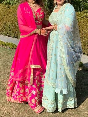 Pink Embroidered Indian Lehenga